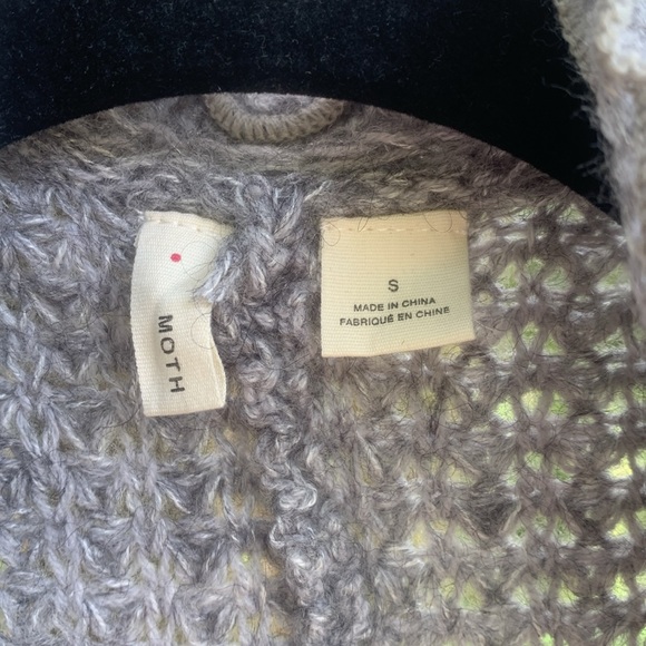 Anthropologie Moth Rocia Ruffle Trim Cardigan in Grey - Picture 10 of 12